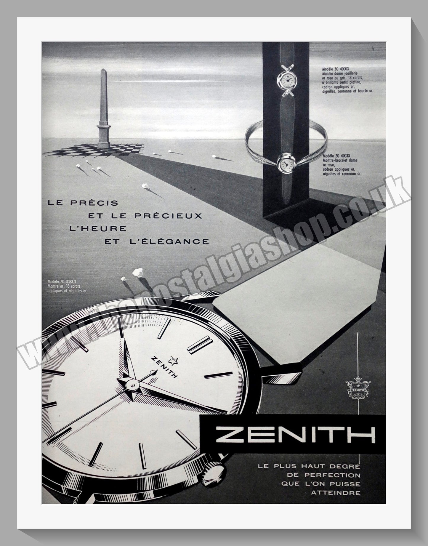 Zenith Watches.  Original French Advert 1959 (ref AD300755)