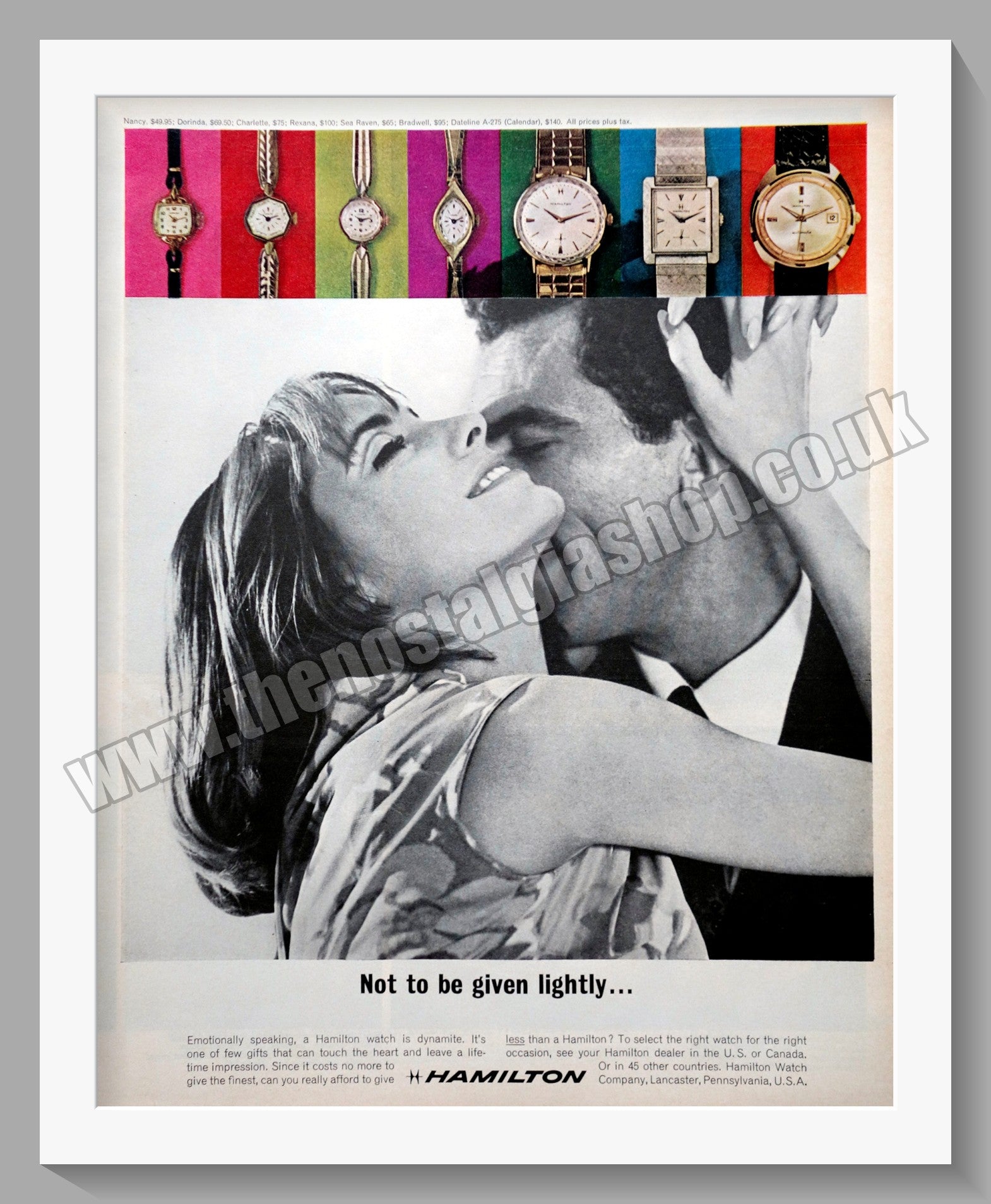 Hamilton Ad Hamilton Watches. Original Advert 1964 (ref AD300764) – The Nostalgia Shop