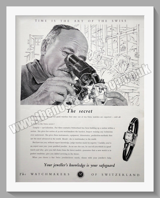 Watchmakers Of Switzerland Large Original Advert 1953 (ref AD300772)