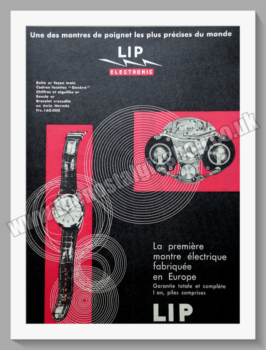 LIP Watches Large Original French Advert 1959 (ref AD300773)