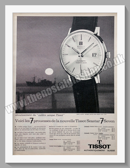 Tissot Seastar 7 Watch. Original French Advert 1963 (ref AD300779)
