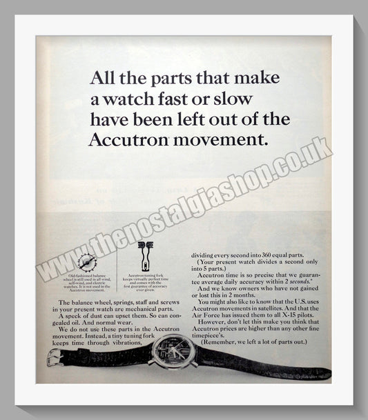Bulova Accutron Watch. Original Advert 1964 (ref AD300788)