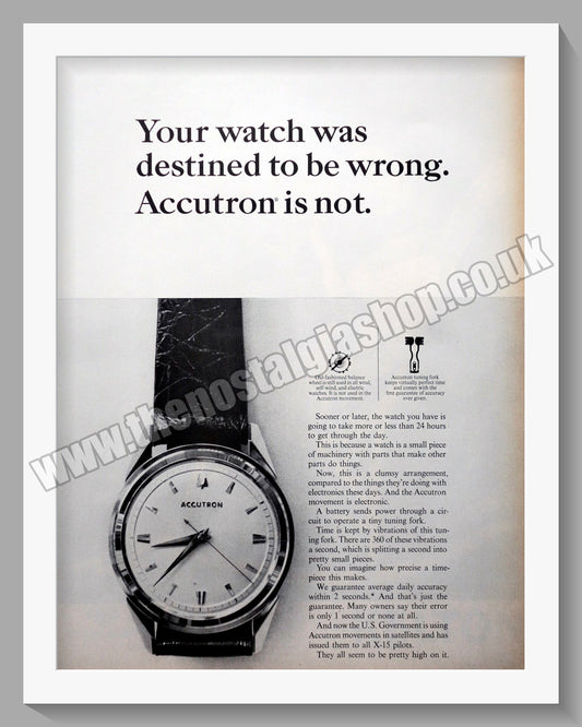 Bulova Accutron Watch. Original Advert 1964 (ref AD300787)