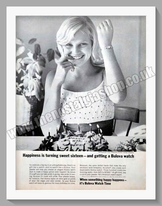 Bulova Golden Goddess Watch. Original Advert 1964 (ref AD300793)