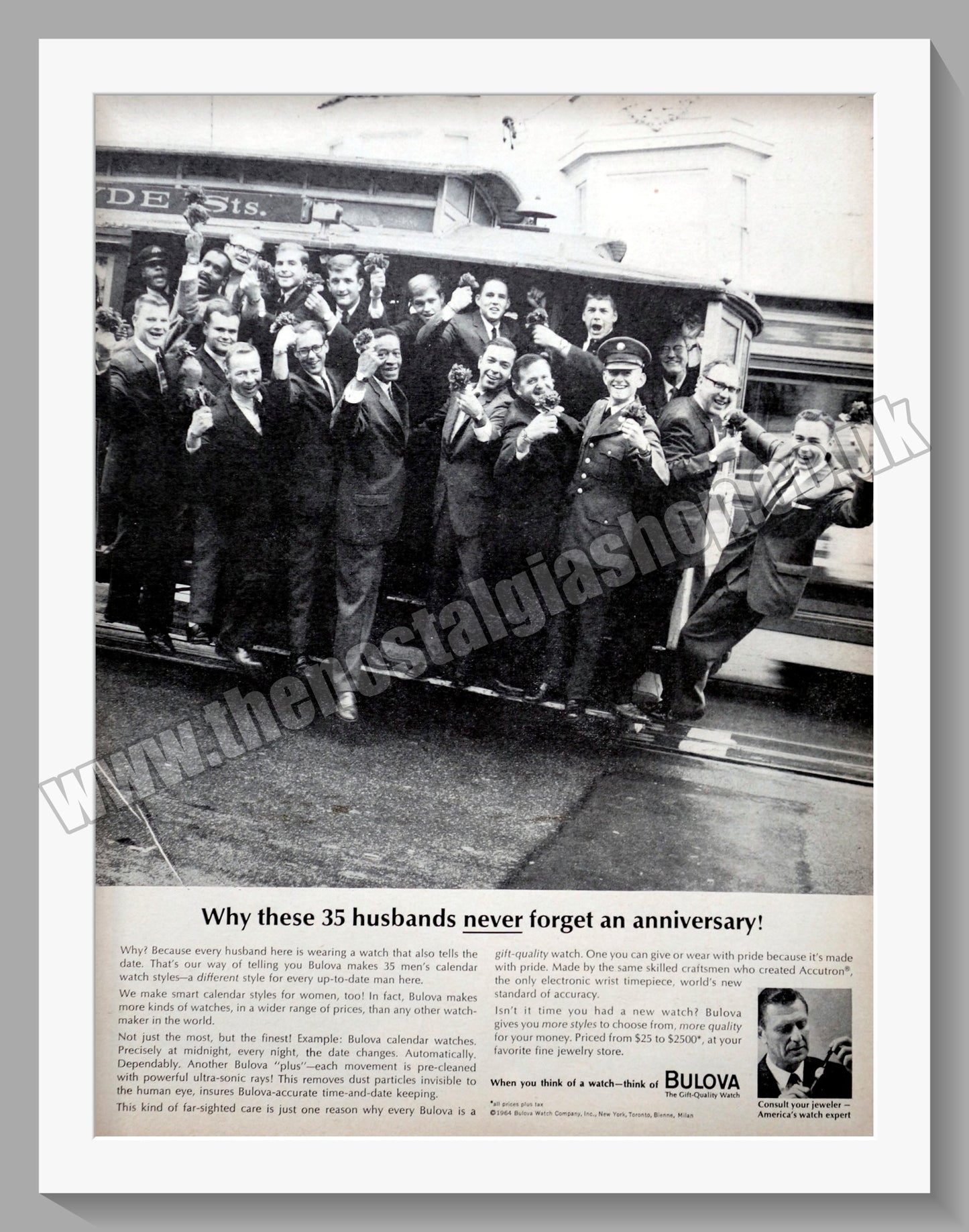 Bulova Watches Featuring Husbands. Original Advert 1964 (ref AD300797)