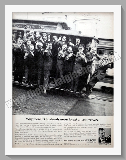 Bulova Watches Featuring Husbands. Original Advert 1964 (ref AD300797)
