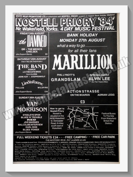 Nostell Priory '84 Music Festival. 1984 Original Advert (ref AD15255)