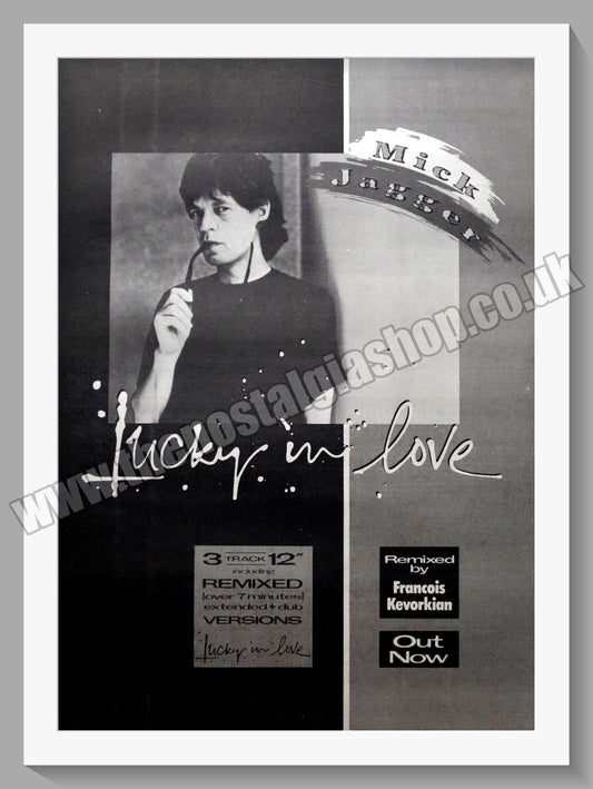Mick Jagger. Lucky In Love. 1985 Original Advert (ref AD15229)