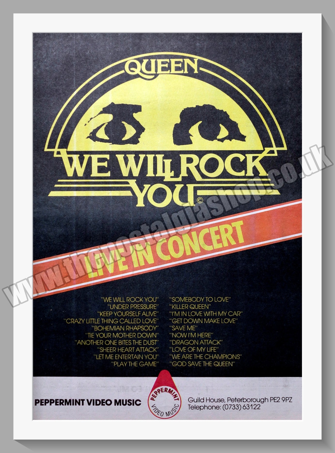 Queen. We Will Rock You. Live on Video. 1984 Original Advert (ref AD15240)