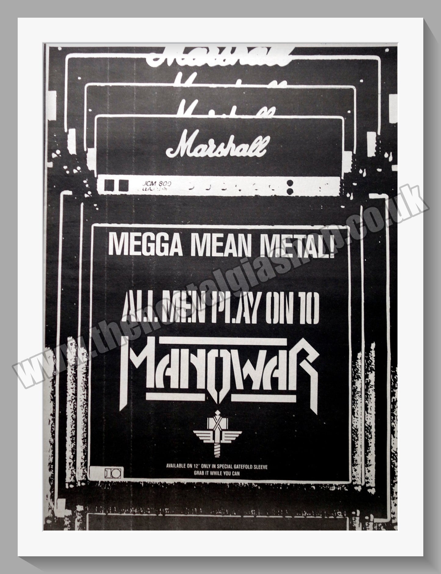 Manowar All Men Play On 10. 1984 Large Original Advert (ref AD15357)