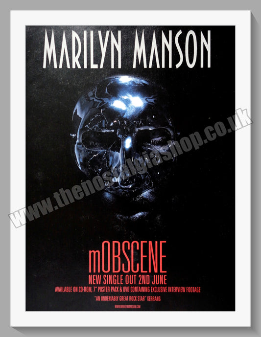Marilyn Manson. Mobscene. 2003 Original Advert (ref AD60769)