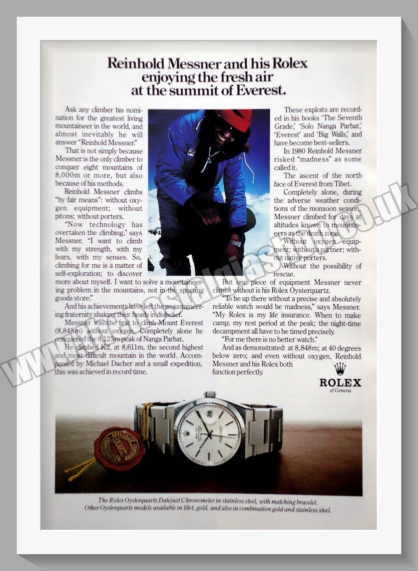 Rolex Datejust Chronometer. Original Advert 1982 (ref AD60695) – The ...