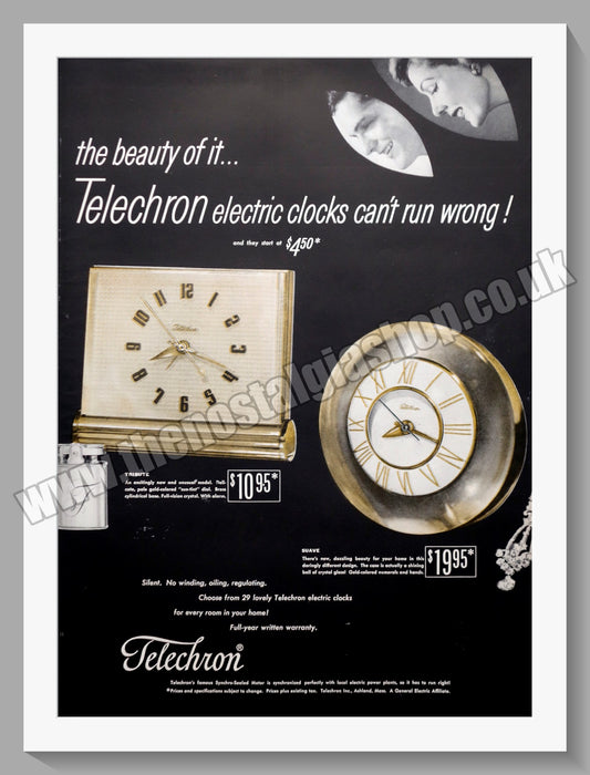 Telechron Clocks. Original Advert 1950 (ref AD300814)