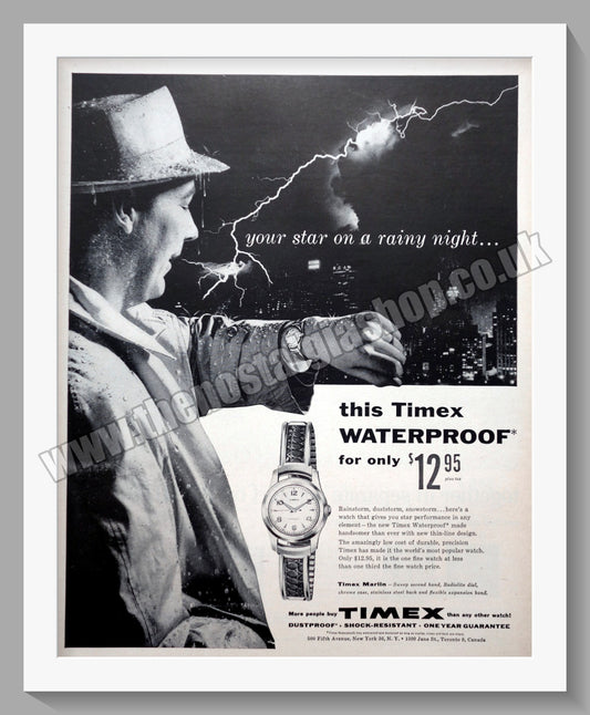 Timex Marlin Waterproof Watch. Original Advert 1956 (ref AD300811)