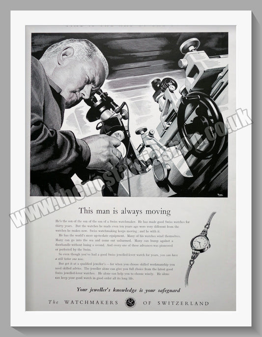 Watchmakers Of Switzerland Large Original Advert 1953 (ref AD300820)