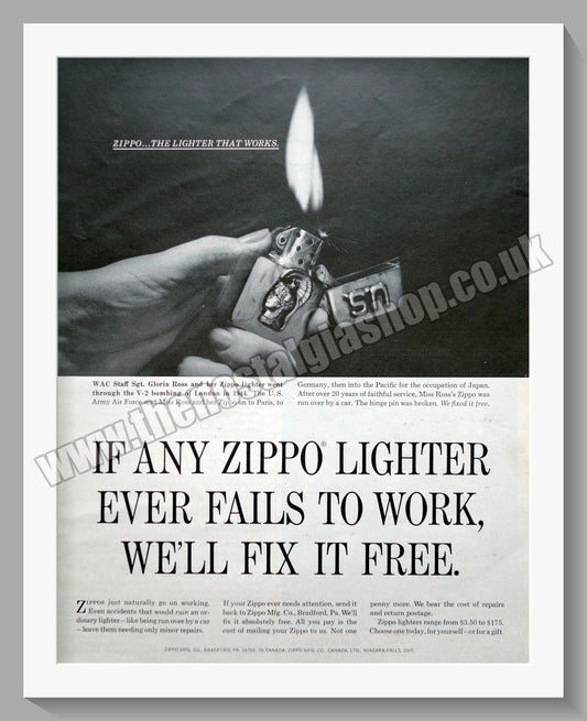 Zippo Lighters. Original Advert 1965 (ref AD300829)