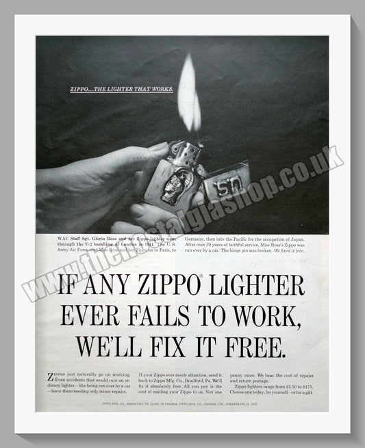 Zippo Lighters. Original Advert 1964 (ref AD300830)