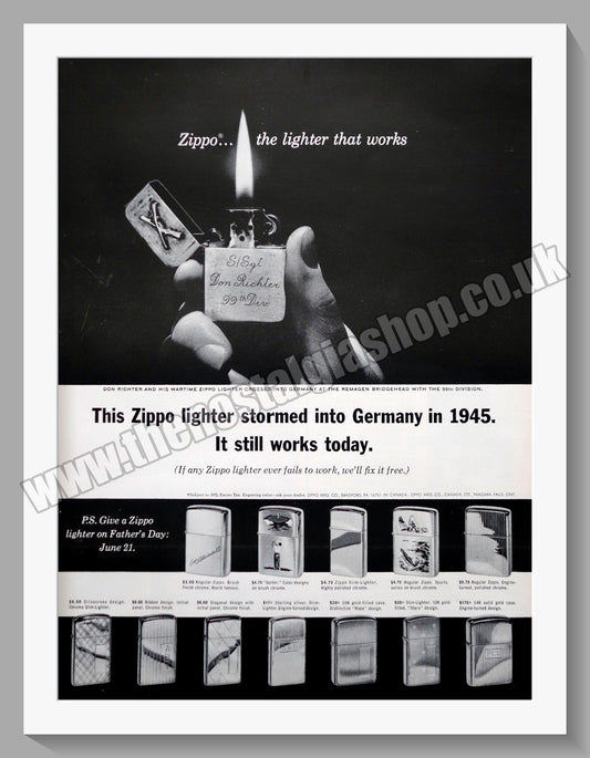 Zippo Lighters. Original Advert 1964 (ref AD300830)