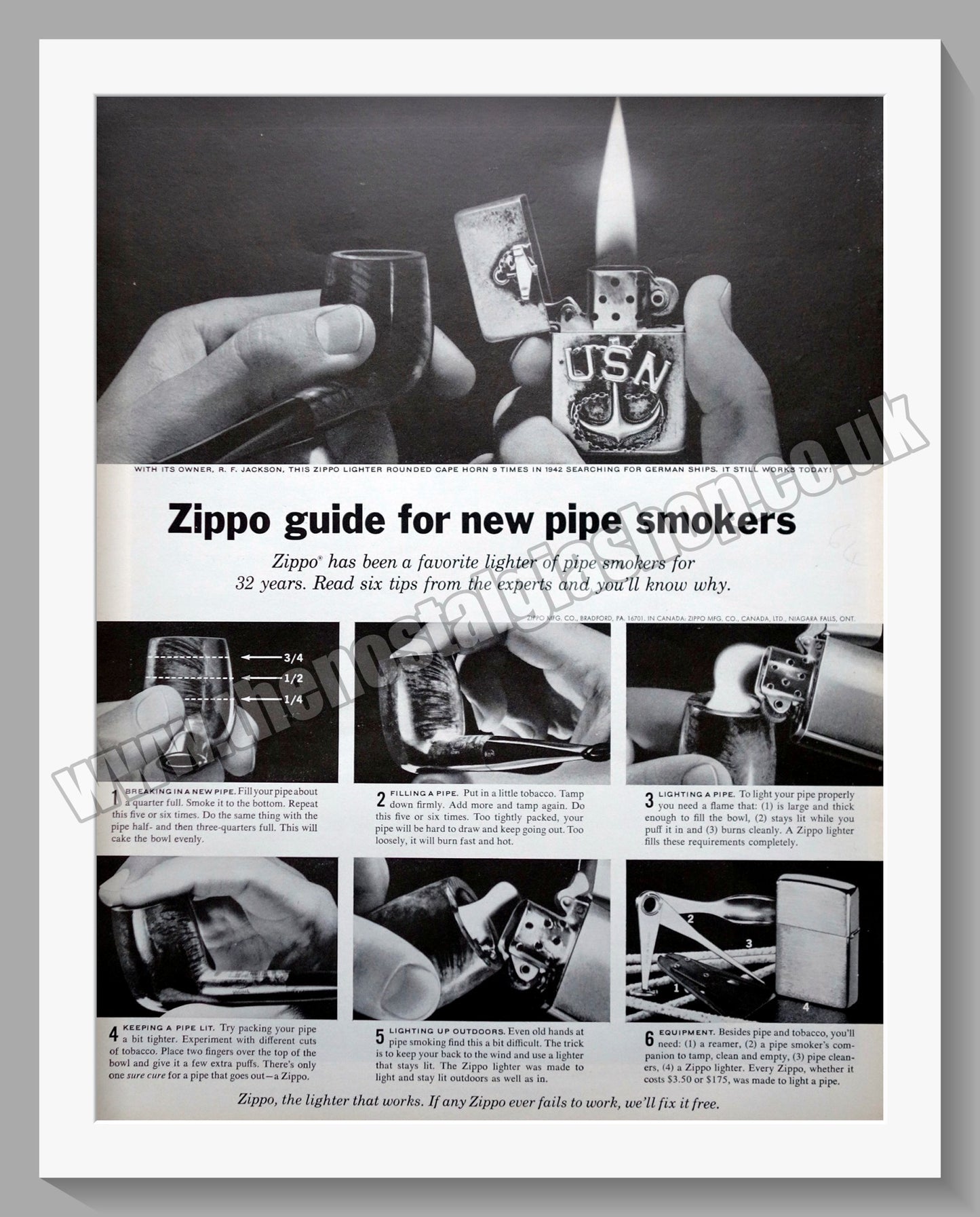 Zippo Lighters. Original Advert 1964 (ref AD300833)