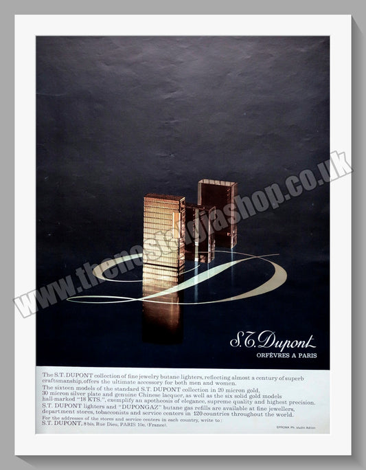 S.T. Dupont Lighters. Original Advert 1969 (ref AD300835)