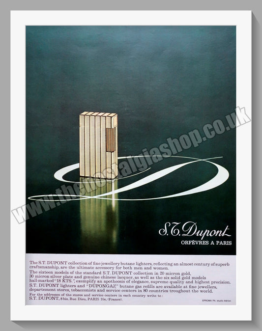 S.T. Dupont Lighters. Original Advert 1966 (ref AD300836)