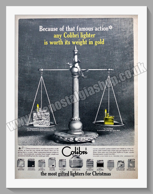 Colibri Lighters. Original Advert 1963 (ref AD300838)