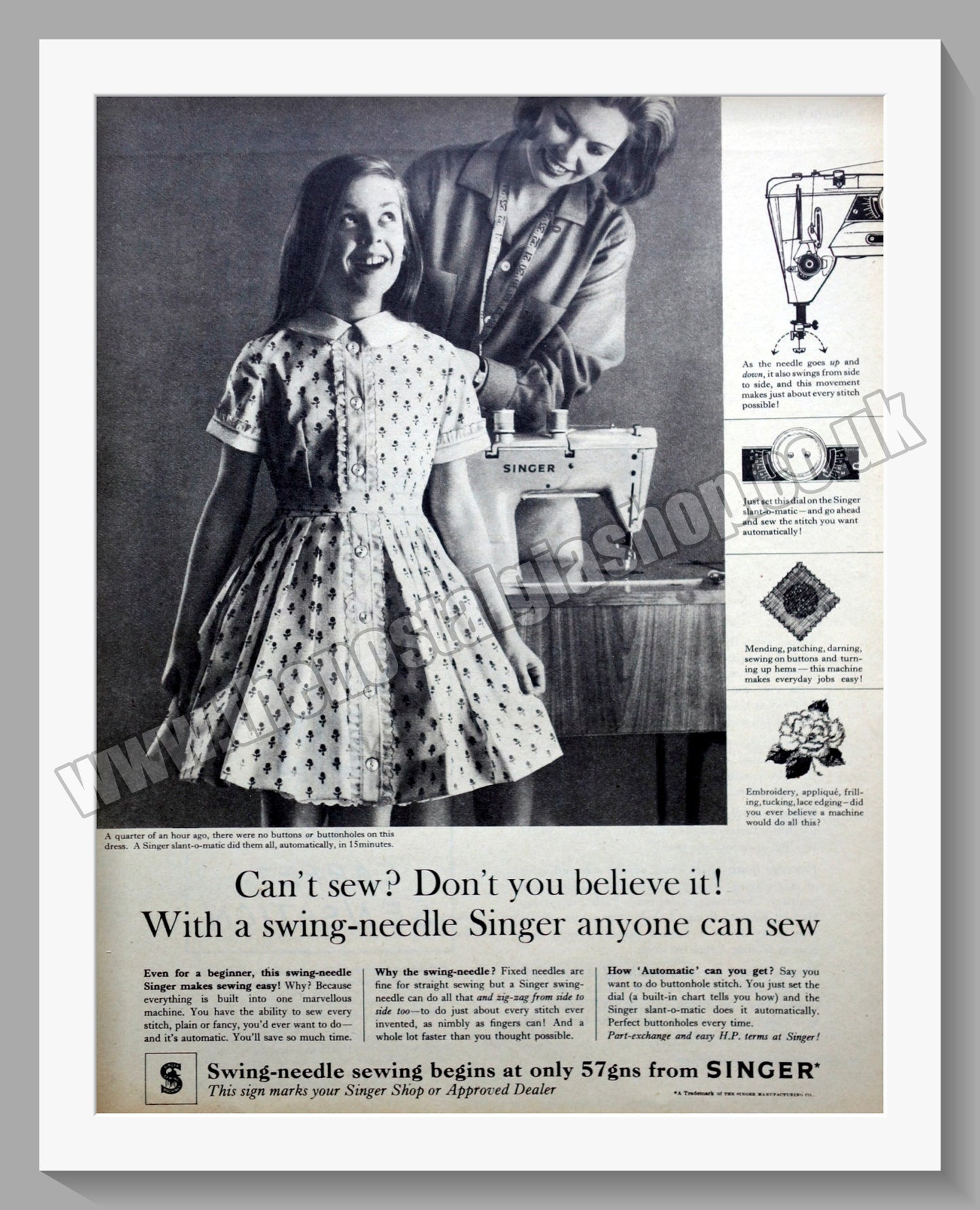 Singer Sewing Machine Original Advert 1963 (ref AD300851)