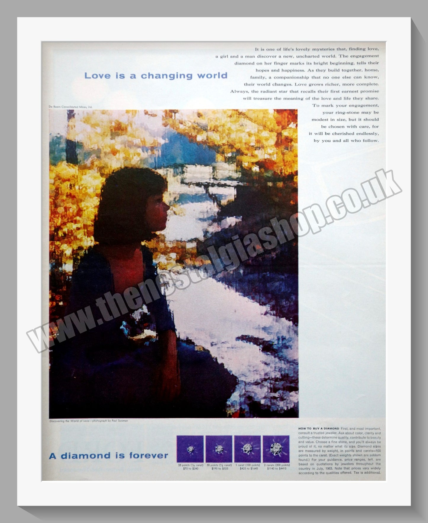 Diamonds. A Diamond Is Forever. Original Advert 1963 (ref AD300874)