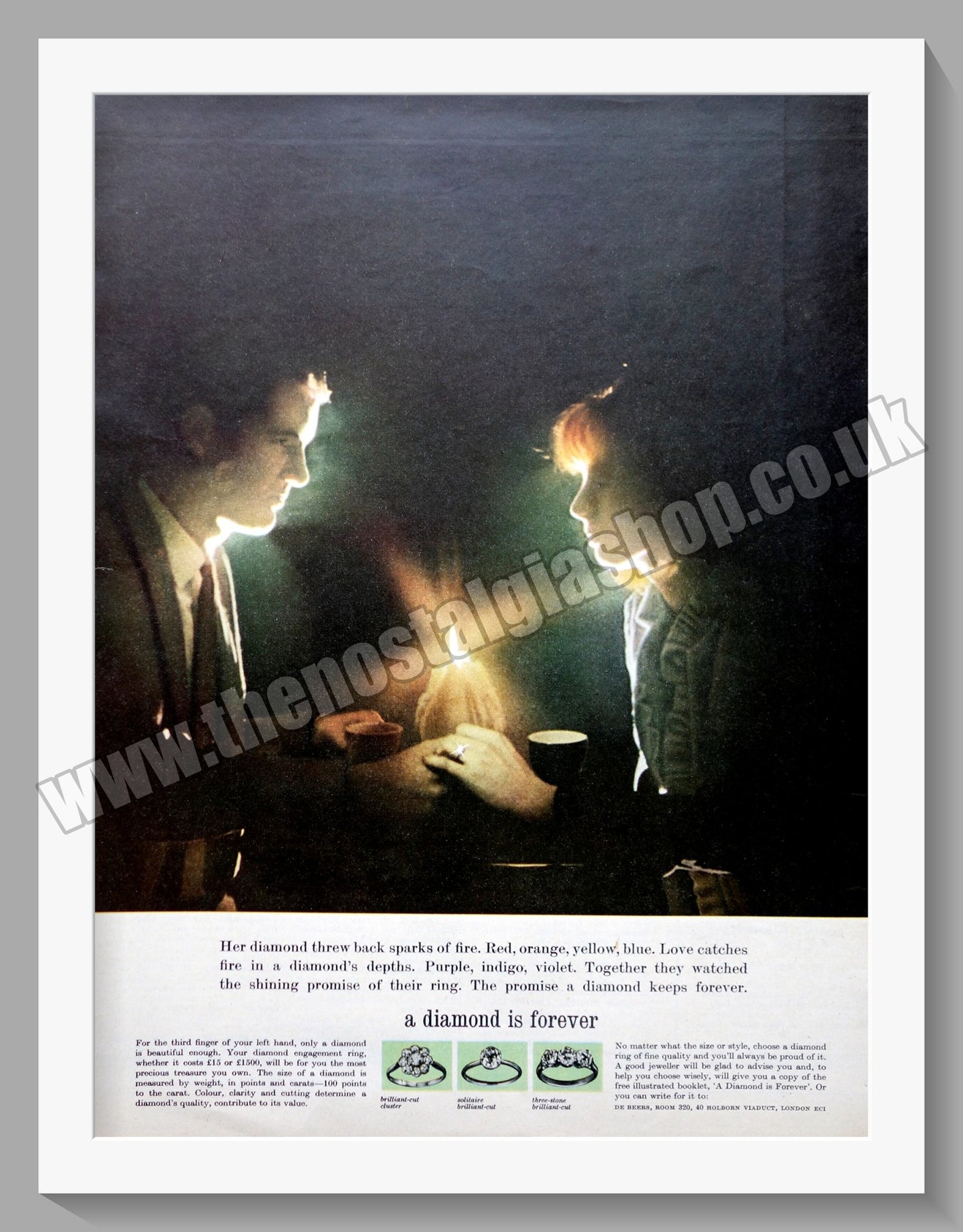 Diamonds. A Diamond Is Forever. Original Advert 1963 (ref AD300878)