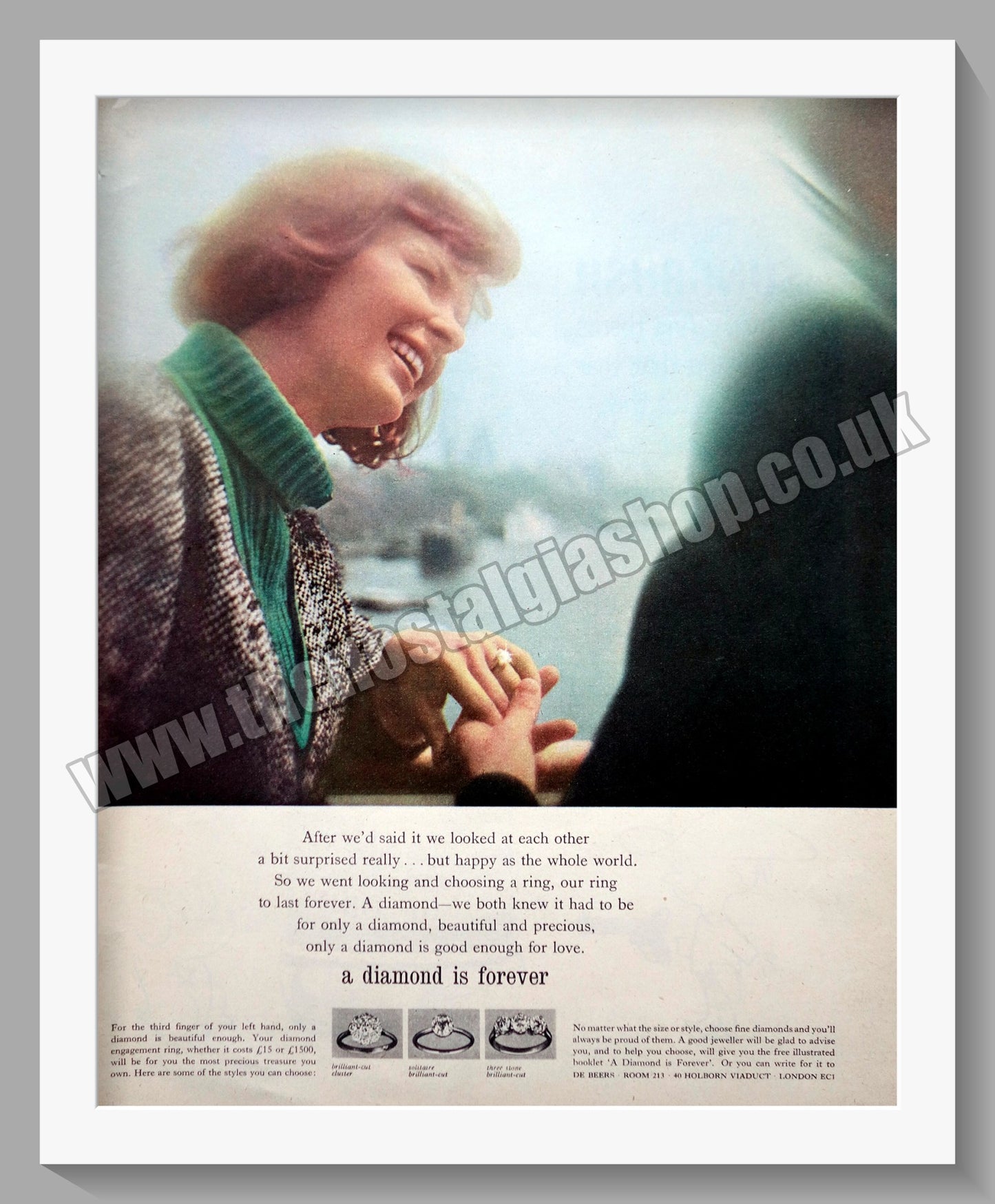 Diamonds. A Diamond Is Forever. Original Advert 1963 (ref AD300879)
