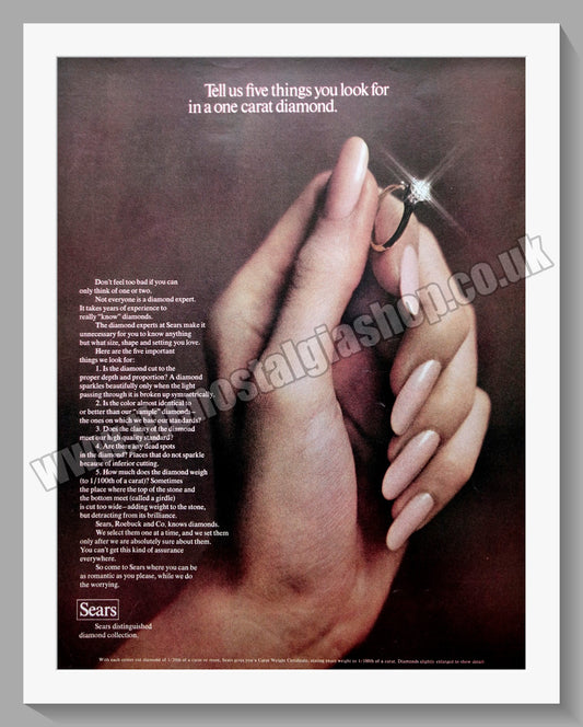 Sears Diamonds. Original Advert 1970 (ref AD300881)