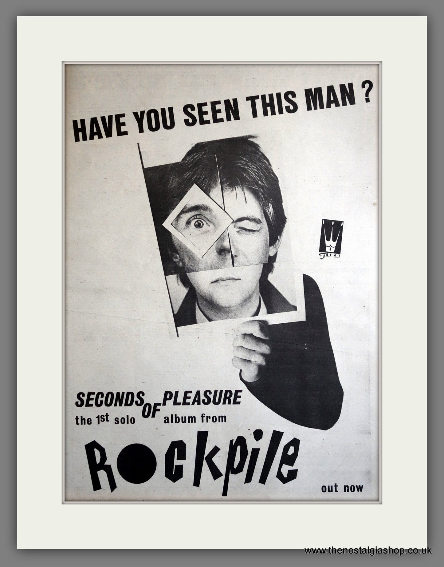 Rockpile Seconds Of Pleasure. 1980 Large Original Advert (ref AD15302)