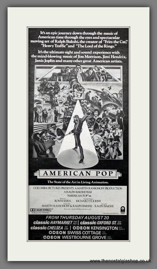 American Pop 1981 Original Advert (ref AD60781)
