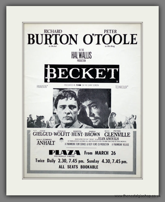 Becket. Richard Burton. 1964 Original Advert (ref AD60789)