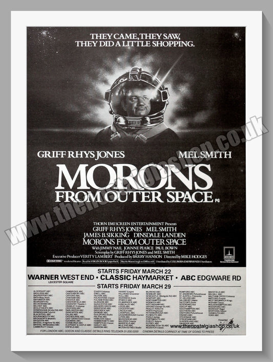 Morons From Outer Space. 1985 Large Original Advert (ref AD15407)