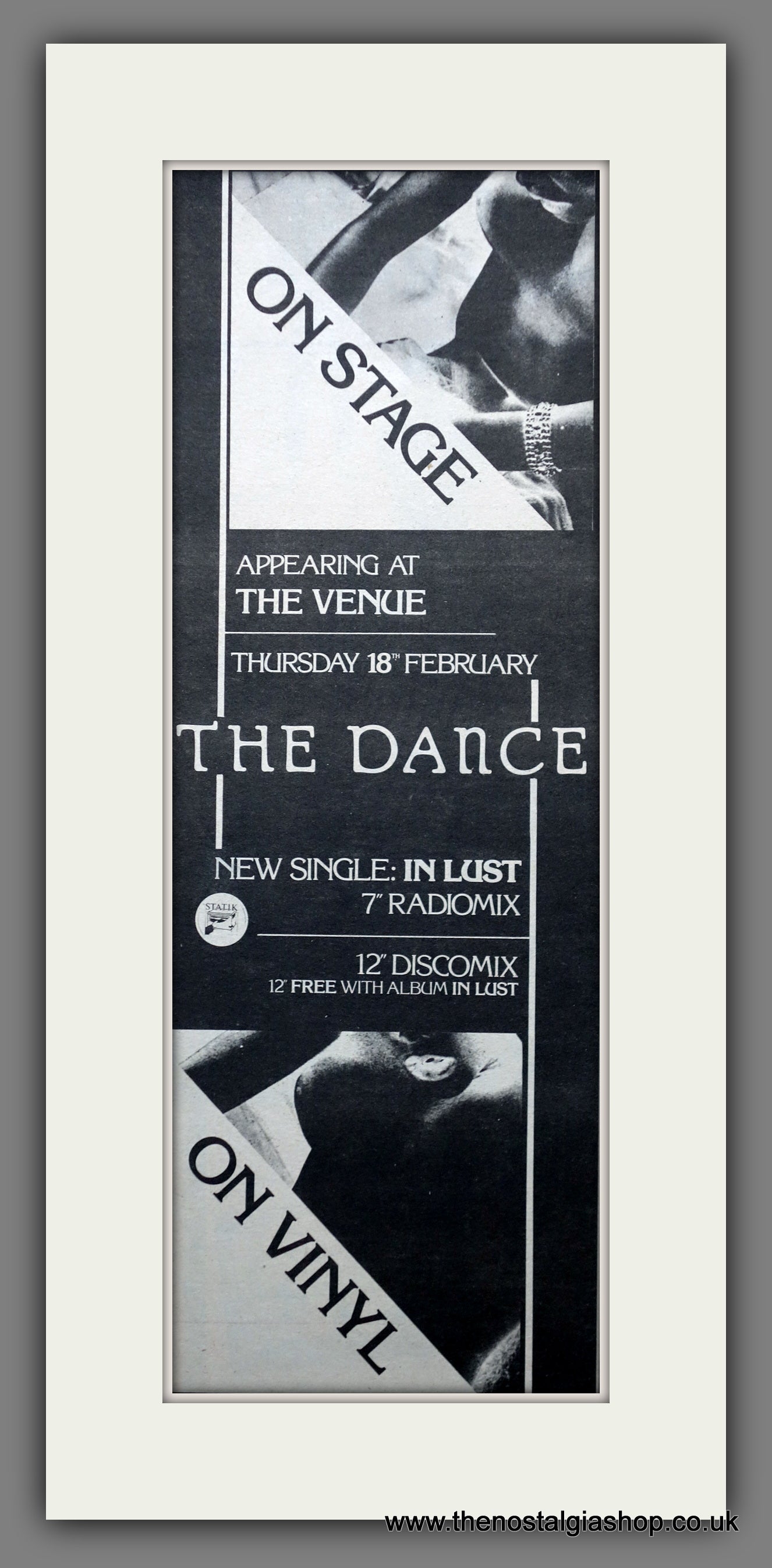 The Dance. In Lust. Vintage Original Advert 1982  (ref AD200340)
