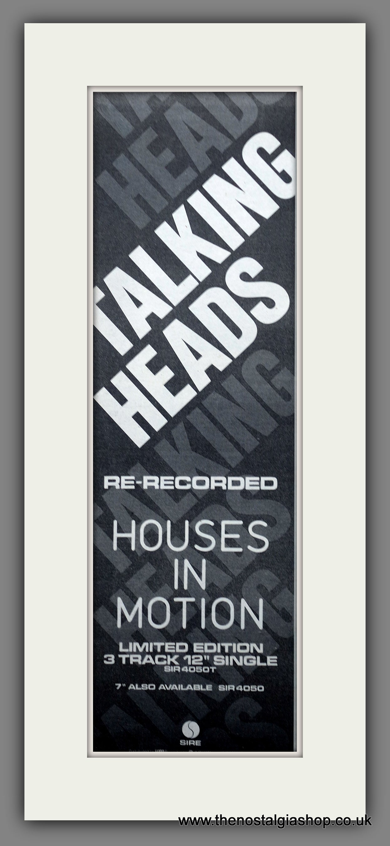 Talking Heads. Houses In Motion. Vintage Original Advert 1981 (ref AD2