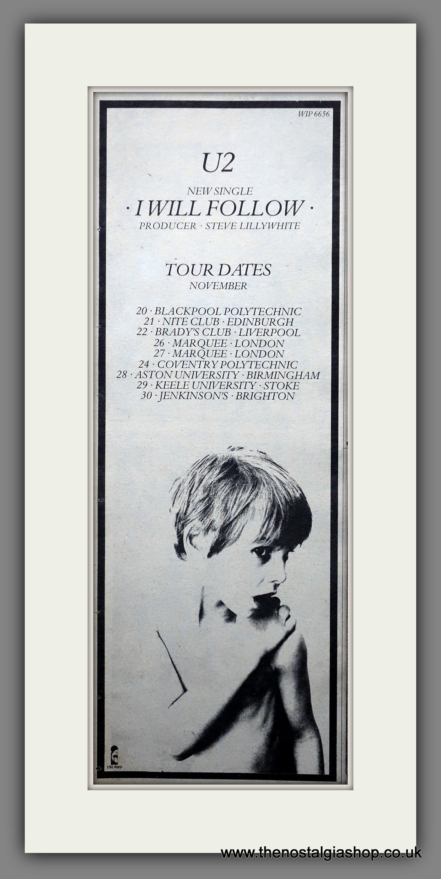 U2 I Will Follow. Vintage Original Advert 1980  (ref AD200403)