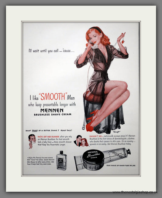 Mennen Shaving Cream. Large Original Advert 1947 (ref AD300930)