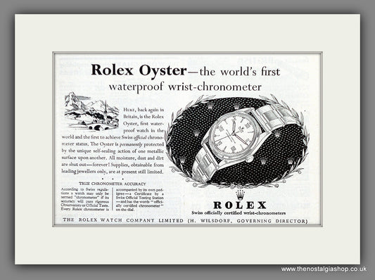 Rolex Oyster. Original Advert 1948 (ref AD60819)