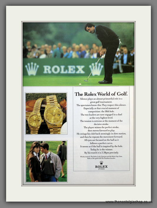 Rolex Watches. World Of Golf. Original Double Advert 1989 (ref AD60824)