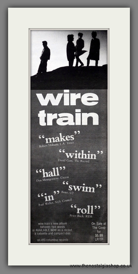 Wire Train. Between Two Worlds. Vintage Original Advert 1985 (ref AD200443)