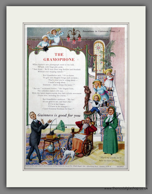 Guinness. The Gramophone. 1952 Original Advert  (ref AD60840)