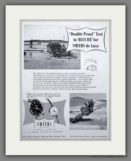 Smiths De Luxe Watches. Original Advert 1955 (ref AD60865)