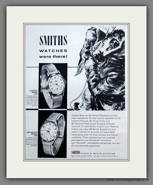 Smiths Watches Everest Model. Original Advert 1961 (ref AD60869)
