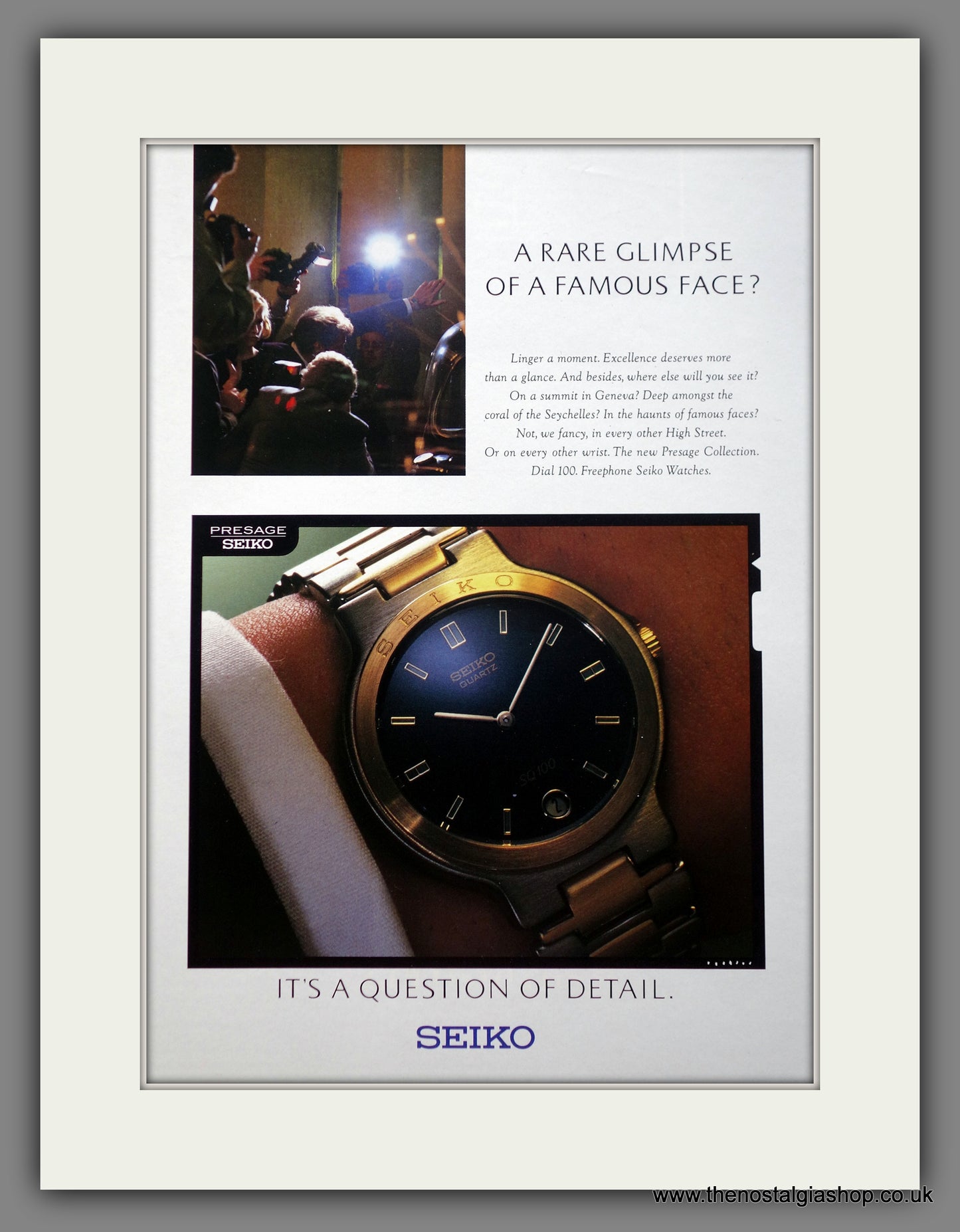Seiko Presage Watches. Original Advert 1989 (ref AD60882)