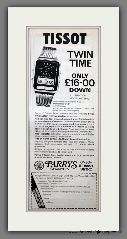 Tissot Twin Time Watches. Original Advert 1979 (ref AD60876)