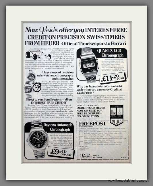 Swiss Heuer Chronograph Watches. Original Advert 1979 (ref AD60881)