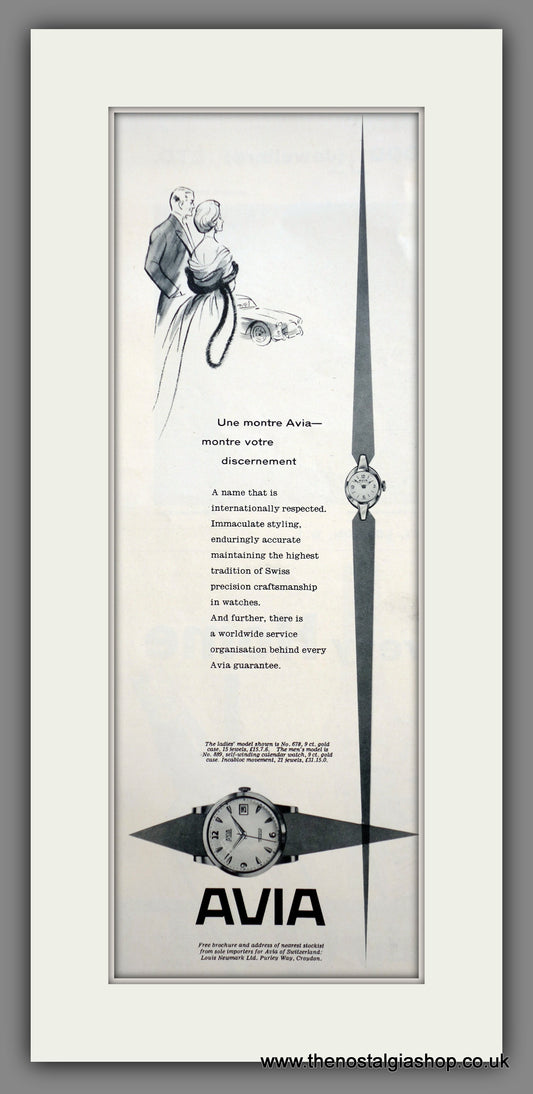 Avia Watches. Original Advert 1960 (ref AD200688)