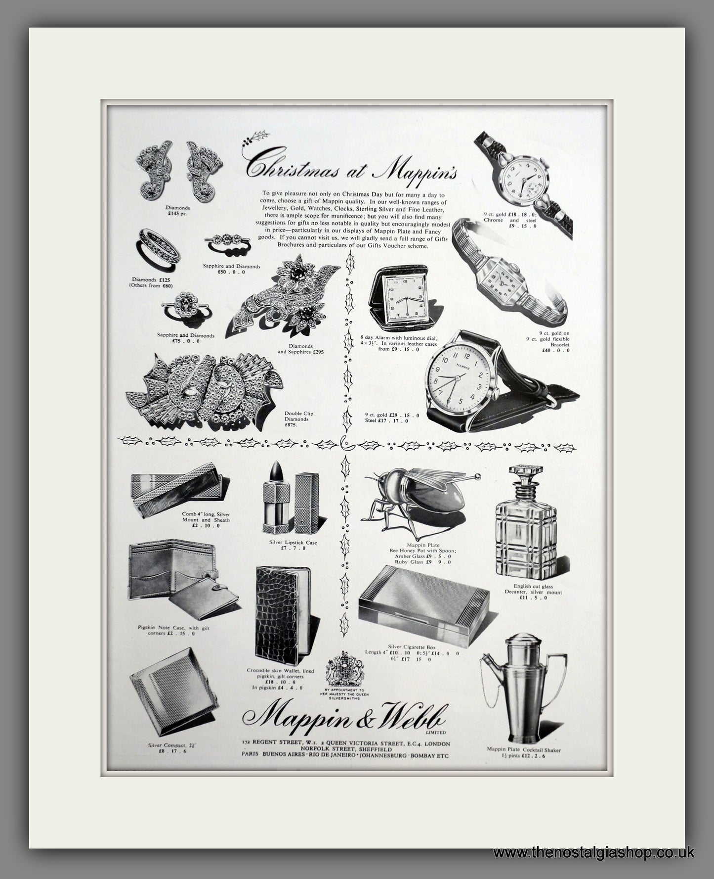 Mappin & Webb Watches and Gifts. Original Advert 1956 (ref AD301164)